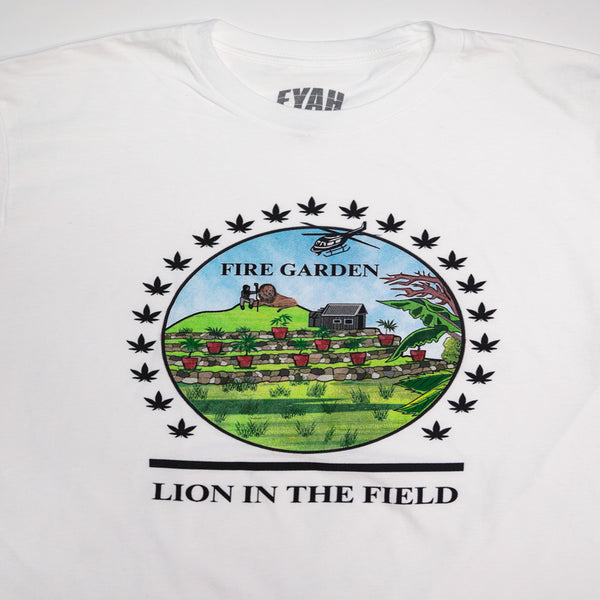 Fyah Clothing Guerrilla Farmer Lion in the field T-Shirt 100-206
