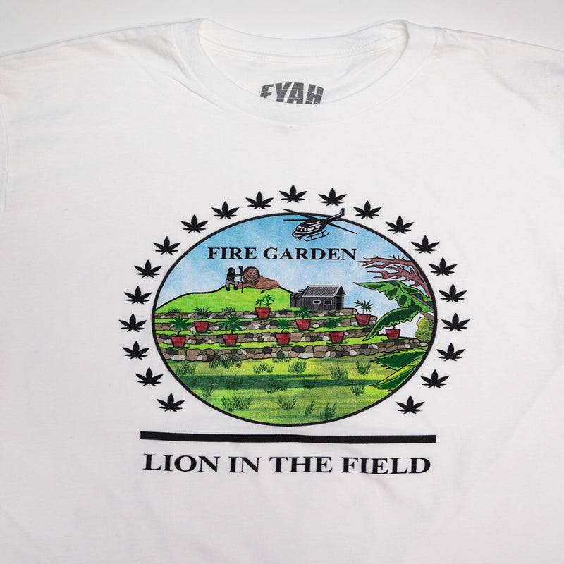 Fyah Clothing Guerrilla Farmer Lion in the field T-Shirt 100-206