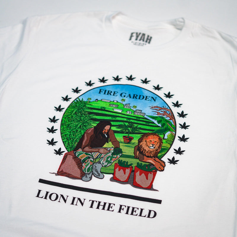 Fyah Clothing Trimming Flower Lion in the field T-Shirt 100-210